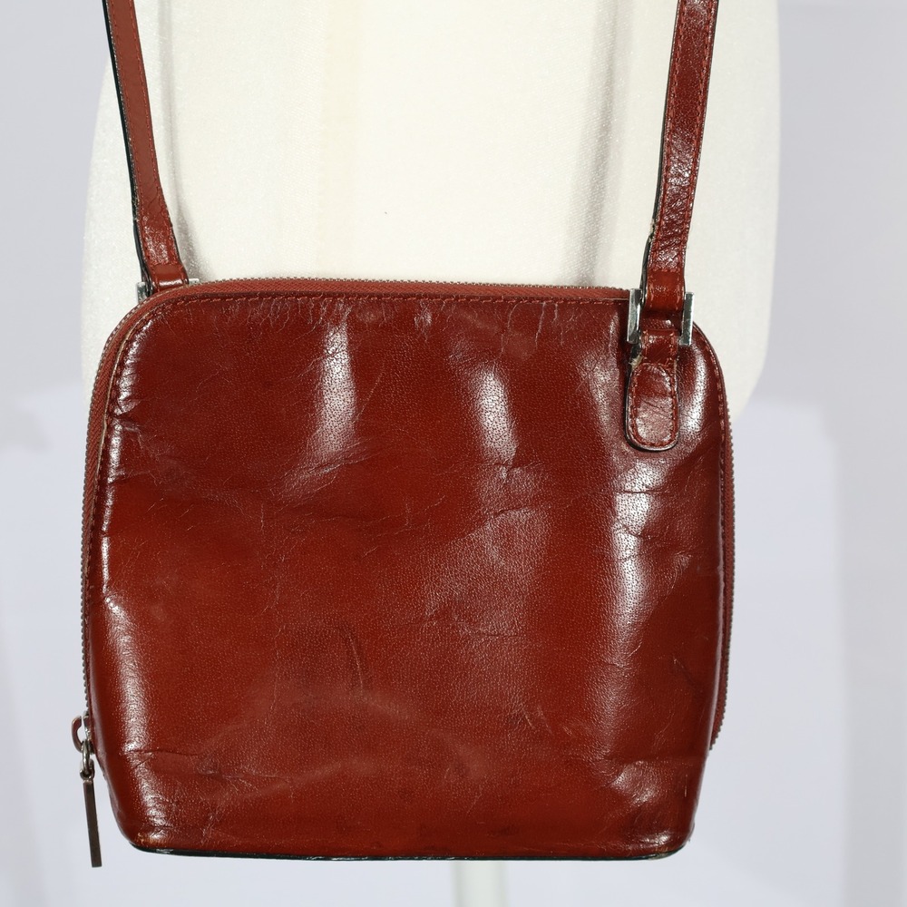Hobo Crossbody Bag Women Small Burgundy Brown Leather Minimalist Chic Academia